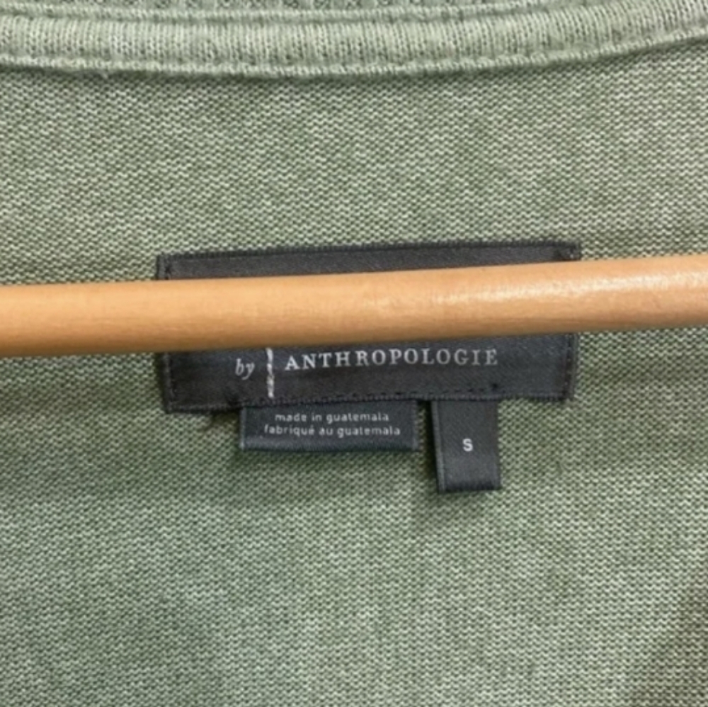 Anthropologie Green Fuzzy Faux Wrap Sweater - Picture 6 of 10